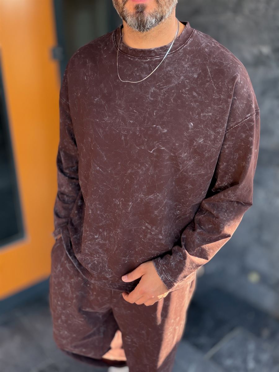 Burgundy Washed Oversized Sweatshirt RSP