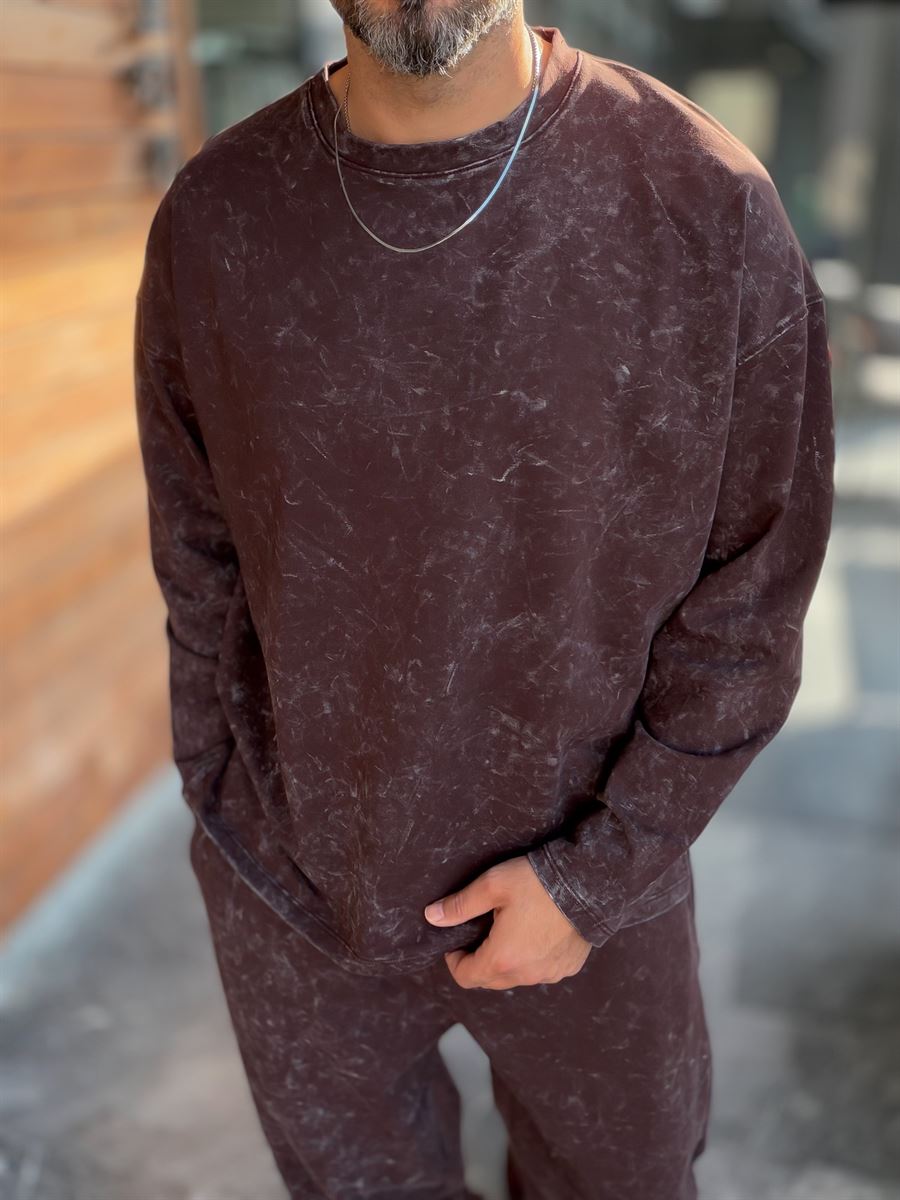 Burgundy Washed Oversized Sweatshirt RSP