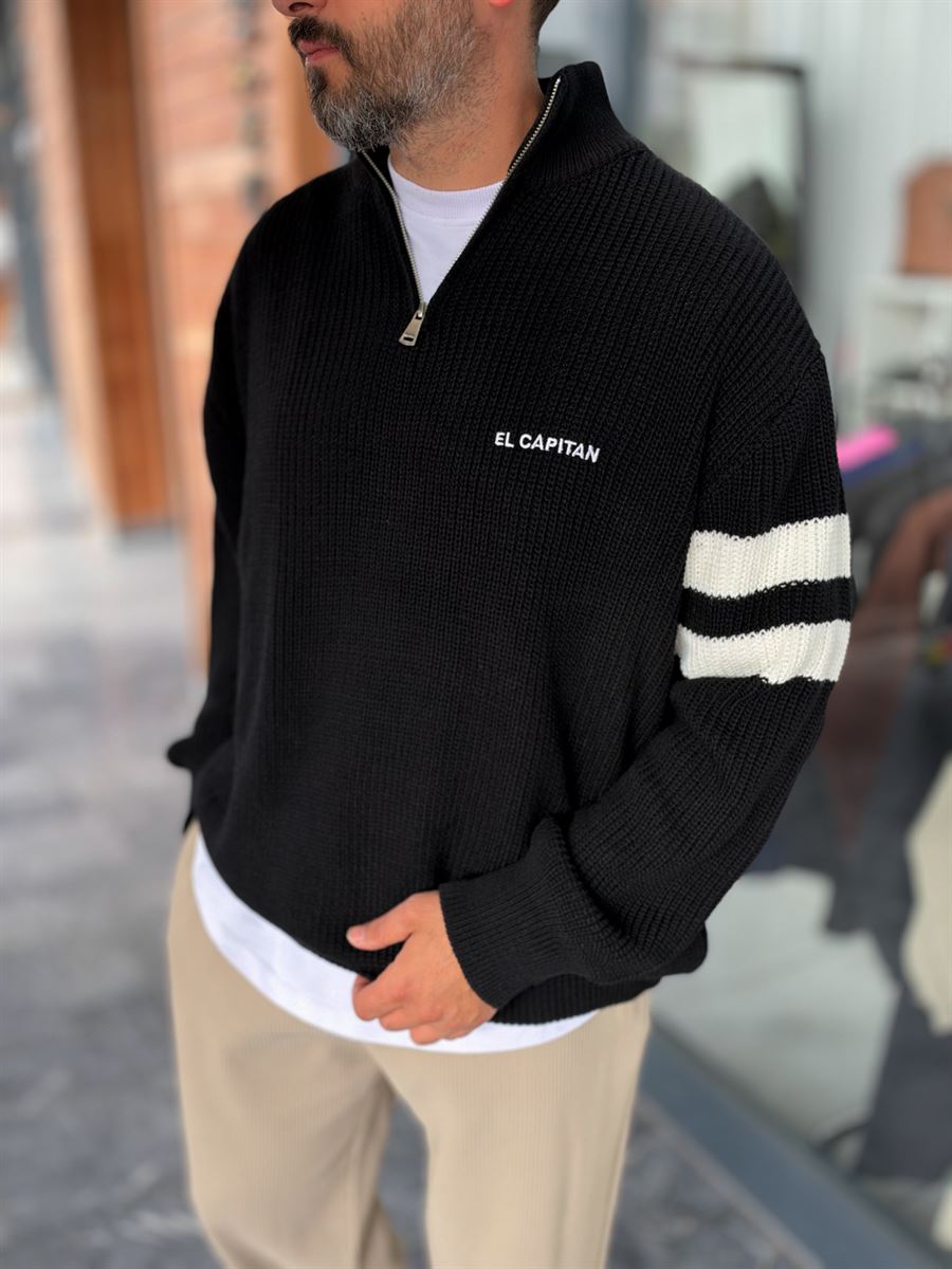 Black El Capitan Knitted Sweatshirt PM-004