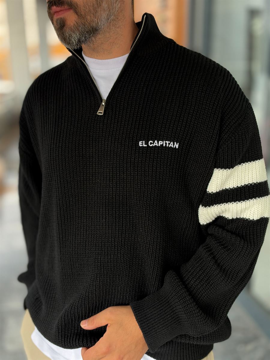 Black El Capitan Knitted Sweatshirt PM-004
