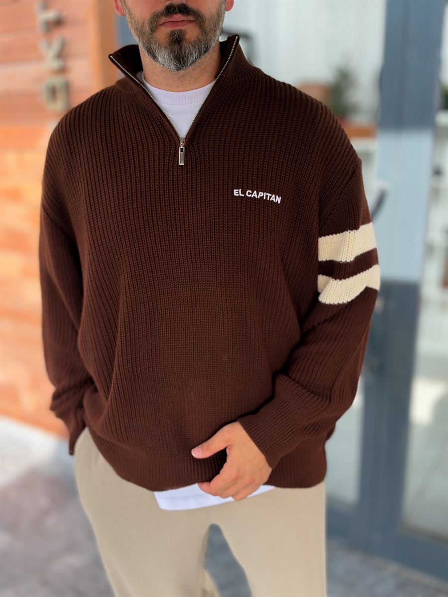 Brown El Capitan Knitted Sweatshirt PM-004