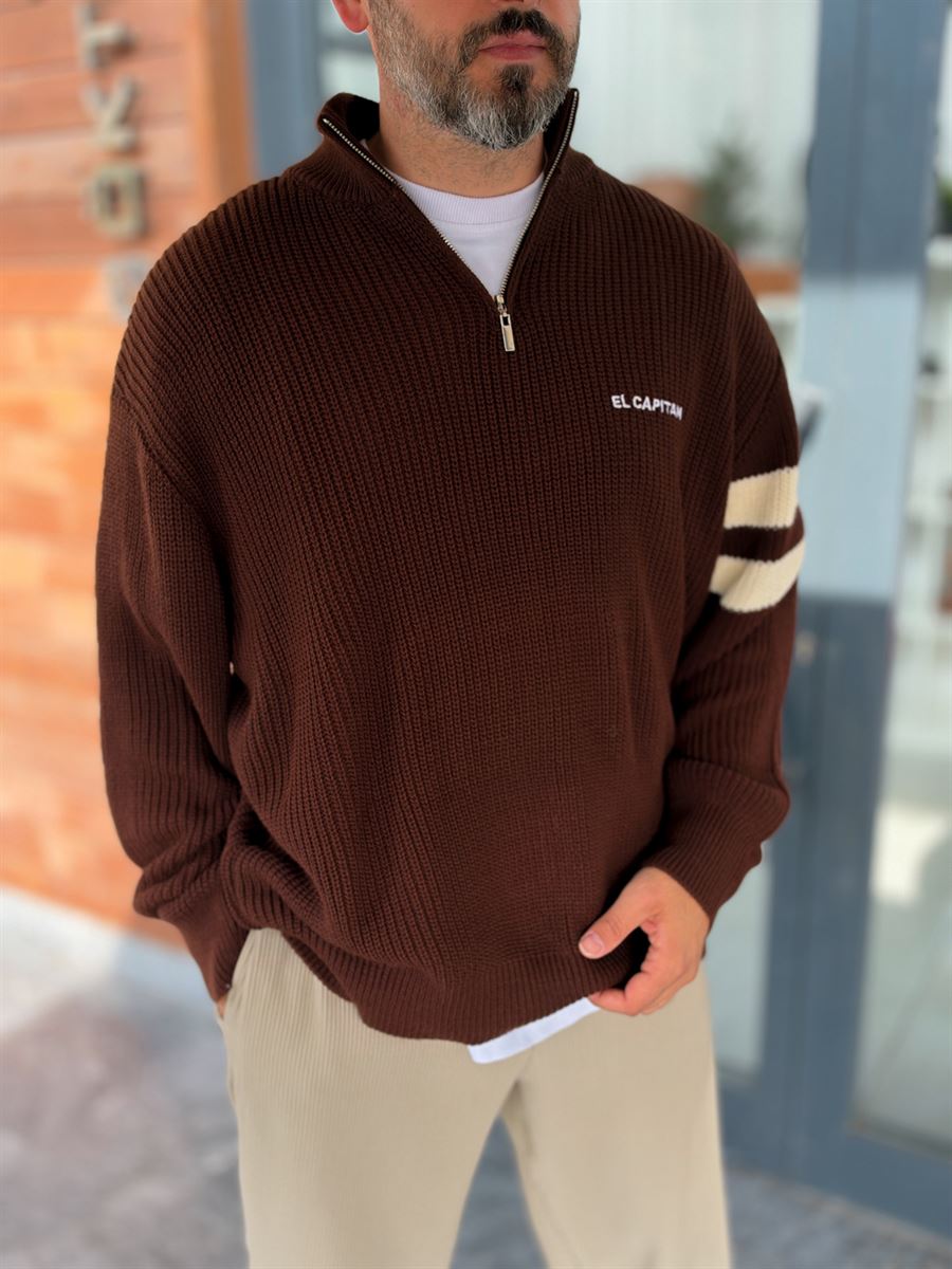 Brown El Capitan Knitted Sweatshirt PM-004