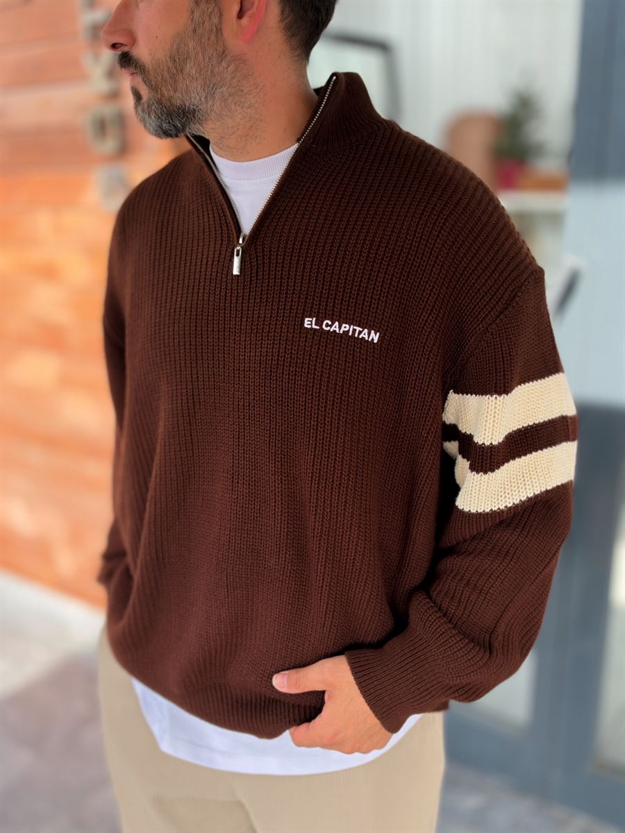Brown El Capitan Knitted Sweatshirt PM-004