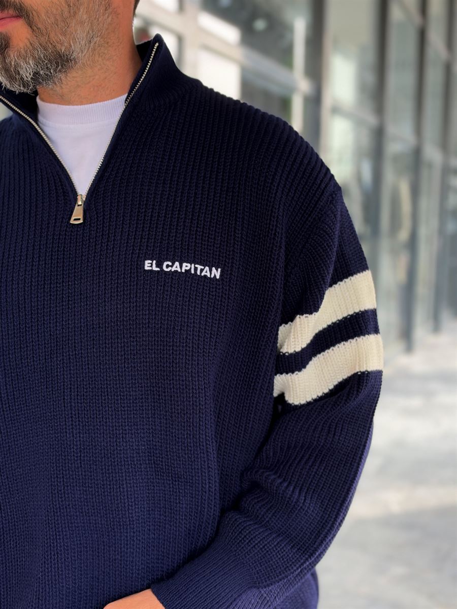 Navy Blue El Capitan Knitted Sweatshirt PM-004