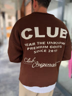Brown Club Knitted Oversized Sweatshirt PM-025