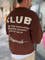 Brown Club Knitted Oversized Sweatshirt PM-025
