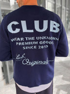 Navy Blue Club Knitted Oversized Sweatshirt PM-025