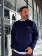 Navy Blue Club Knitted Oversized Sweatshirt PM-025