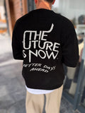 Black Knitted Sweatshirt with Future Embroidery PM-024