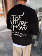 Black Knitted Sweatshirt with Future Embroidery PM-024