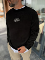 Black Knitted Sweatshirt with Future Embroidery PM-024