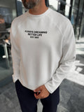 White Waffle Sweatshirt with Always Print PM-203