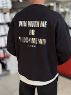 Black Sweatshirt with Shiny Win Lettering ES-206