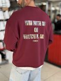 Burgundy Sweatshirt with Shiny Win Lettering ES-206