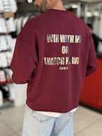 Burgundy Sweatshirt with Shiny Win Lettering ES-206