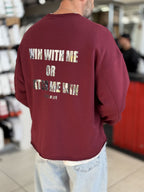 Burgundy Sweatshirt with Shiny Win Lettering ES-206