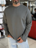 Khaki Lightweight Basic Oversized Sweatshirt ES-182