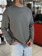 Khaki Lightweight Basic Oversized Sweatshirt ES-182
