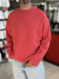 Red Lightweight Basic Oversized Sweatshirt ES-182