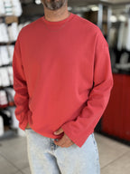 Red Lightweight Basic Oversized Sweatshirt ES-182
