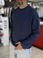 Navy Blue Lightweight Basic Oversized Sweatshirt ES-182