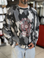 Black Oversized Sweatshirt with Panel Design ES-197