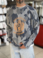Navy Blue Oversized Sweatshirt with Panel Design ES-197