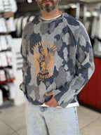 Navy Blue Oversized Sweatshirt with Panel Design ES-197