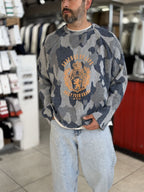 Navy Blue Oversized Sweatshirt with Panel Design ES-197
