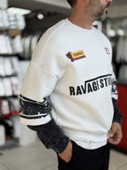 White Washed Sweatshirt with Ravage Print ES-188