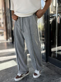 Grey Washed Baggy Joggers with Seam Details WE-5142