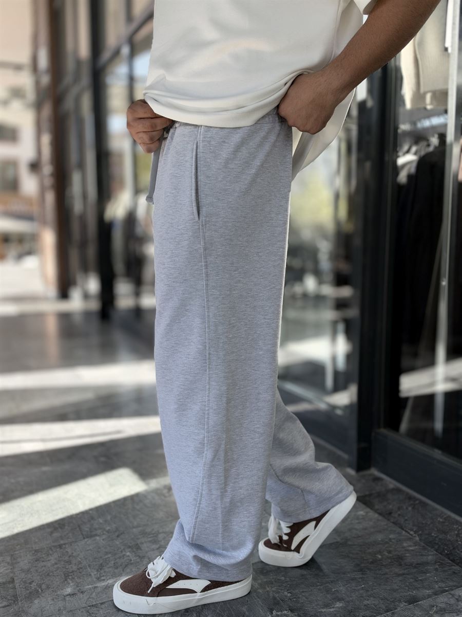 Light Grey Baggy Joggers with Angled Stitching WE-5139