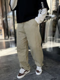 Green Textured Gabardine Baggy Trousers WE-2870