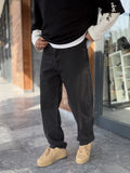 Black Washed Basic Baggy Jeans WE-3310