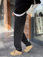 Black Washed Basic Baggy Jeans WE-3310
