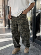 Khaki Camouflage Baggy Jeans WE-5149