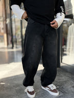 Black Double-Stitched Baggy Jeans WE-3496/3497/3498