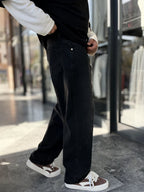 Black Double-Stitched Baggy Jeans WE-3496/3497/3498