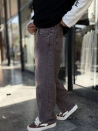 Brown Double-Stitched Baggy Jeans WE-3496/3497/3498