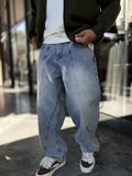Light Blue Double-Stitched Baggy Jeans WE-3496/3497/3498