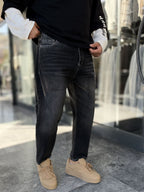 Black Boyfriend Jeans with Stitch Effect WE-3222/2904