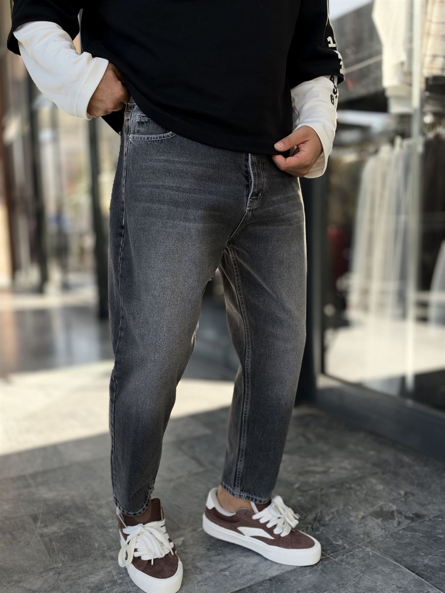 Anthracite Boyfriend Jeans with Stitch Effect WE-3222/2904
