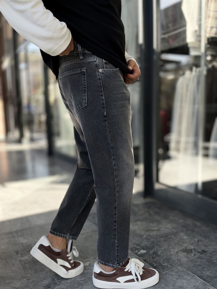 Anthracite Boyfriend Jeans with Stitch Effect WE-3222/2904