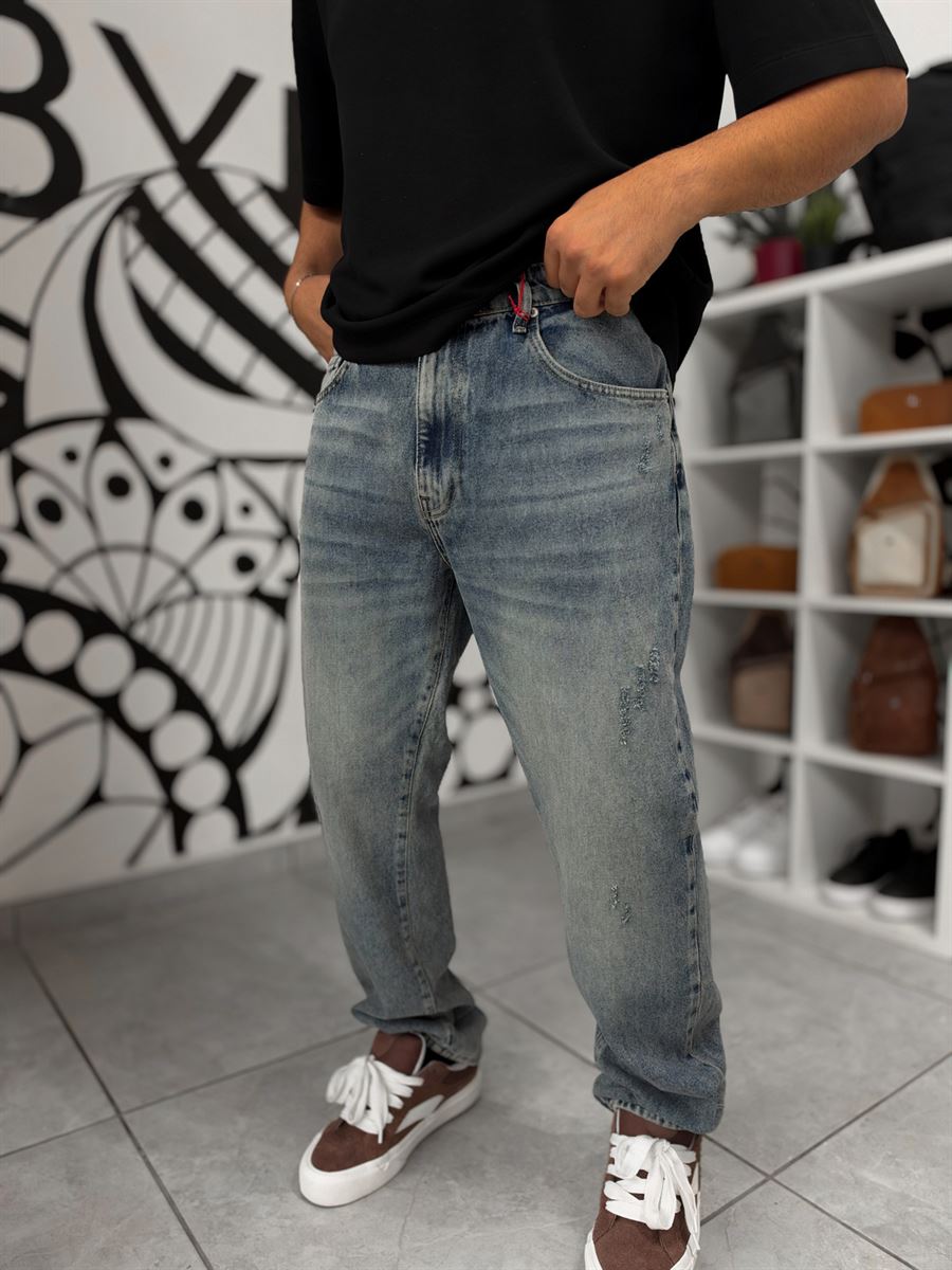 Blue Distressed Ripped Baggy Jeans GJ-17151/2/3/5