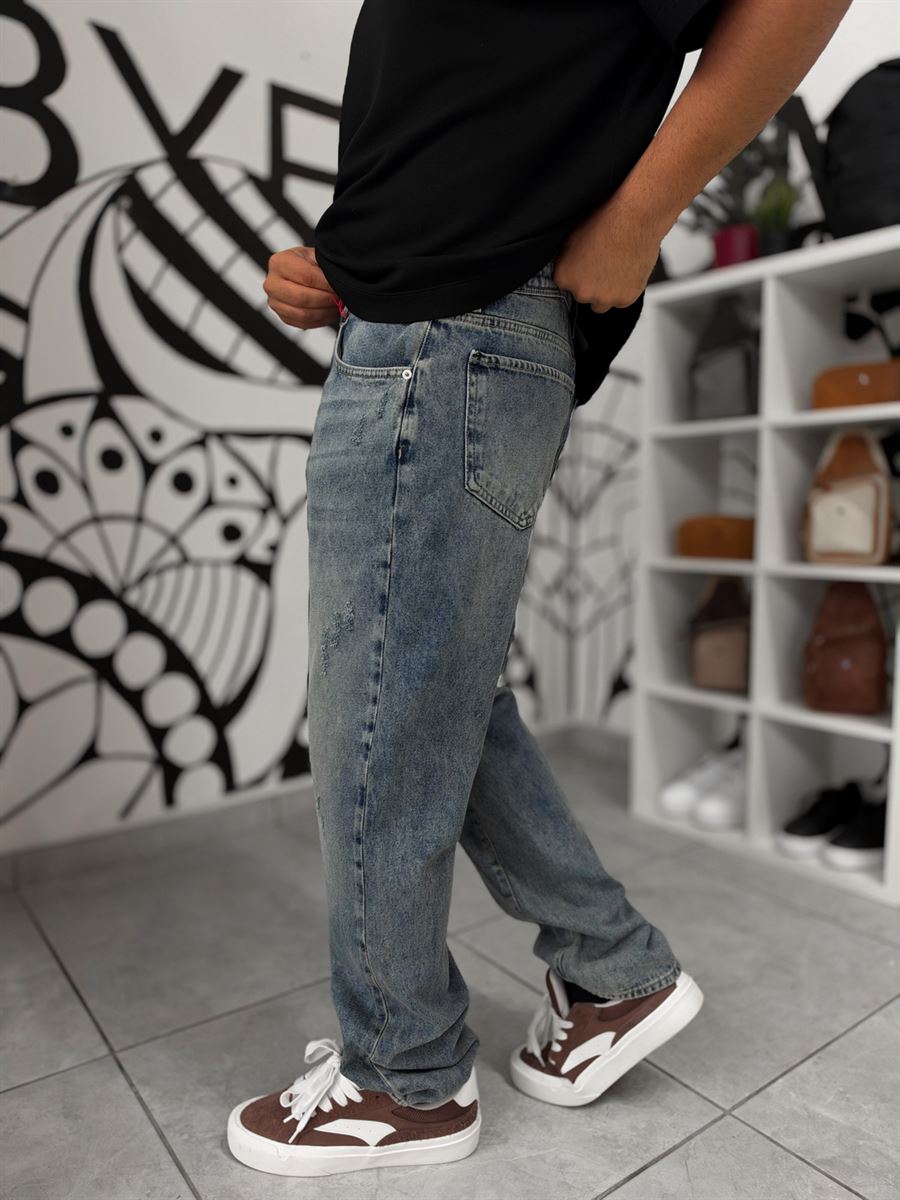 Blue Distressed Ripped Baggy Jeans GJ-17151/2/3/5