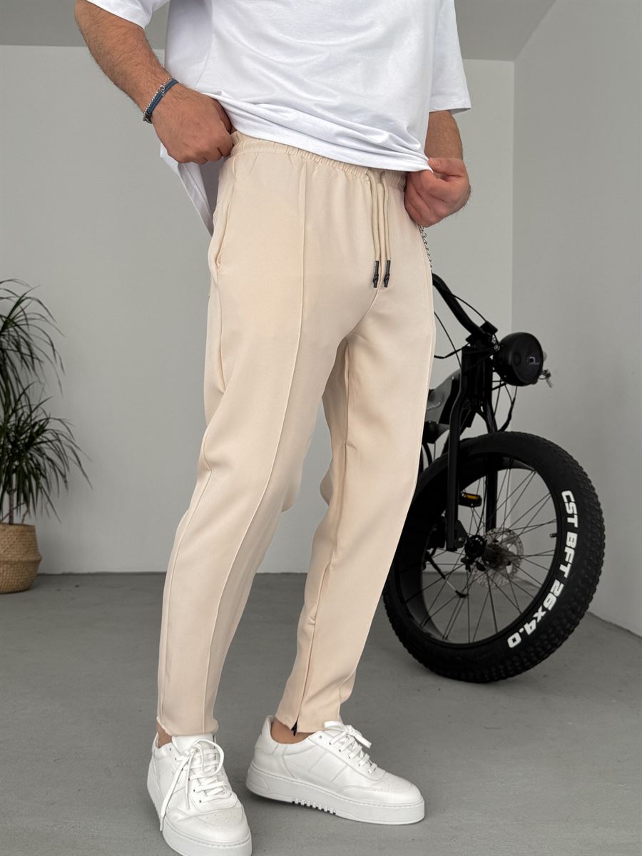 Stitched Zipped Relaxed Fit Pants
