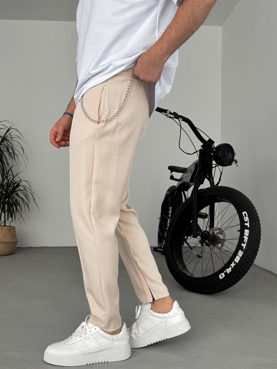 Stitched Zipped Relaxed Fit Pants