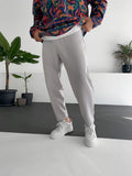 Light Grey Loose Fit Basic Trousers BY-319