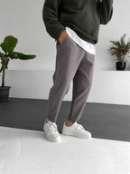 Smoke Grey Loose Fit Basic Trousers BY-319