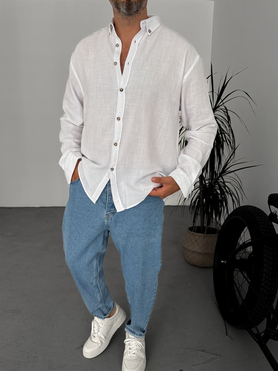 Button-Down Collar Oversize Shirt